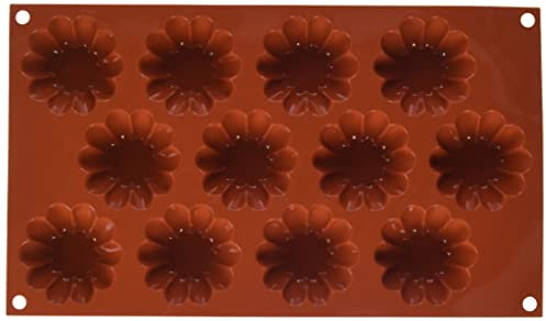 Silikomart 26.109.00.0060 SF109 Moule Forme Briochette Taille Mini 12 Cavités Silicone Terre Cuite