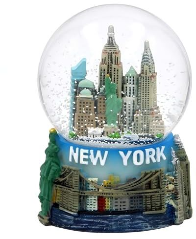 Mini New York City Snow Globe Featuring The NYC Skyline in This Souvenir Figurine with Statue of Liberty, 2.5 Tall (45mm)