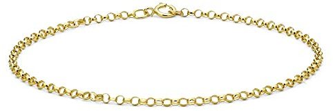 CARISSIMA Women's 9 ct Yellow Gold 2 mm Round Belcher Chain Bracelet of Length 20 cm/8 Inch