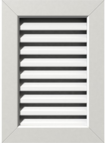 Ekena Millwork GVPVE34X1401FUN Vertical Gable Vent (39W x 19H Frame Size): Functional, PVC Gable Vent w/ 1 x 4 Flat Trim Frame, 34W x 14H