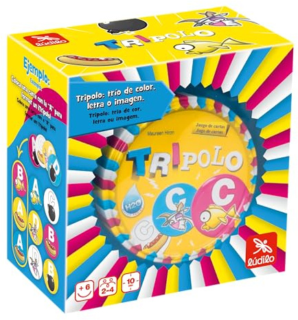Ludilo - Tripolo | Juegos De Mesa Niños 6 Años O Más | Juegos Educativos 6 Años O Más | Juego De Cartas De 2 4 Jugadores | Juego De Mesa para Niños De Lógica Y Velocidad