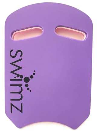 Swimz Junior Club Kickboard – Purple/White/Pink – Lightweight EVA Training Board with Hand Grips for Young Swimmers