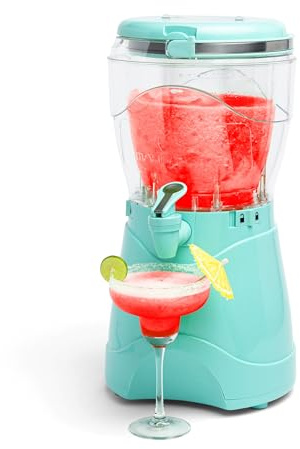 Nostalgia MSB1AQ Máquina para margaritas y aguanieve, para 1 galón de bebidas, pico de flujo fácil, con asa de transporte