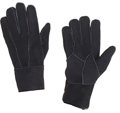 Harrys-Collection Damen Herren Handschuh aus Echtem Lammfell, Farben:dunkelgrau, Handschuhgröße:L