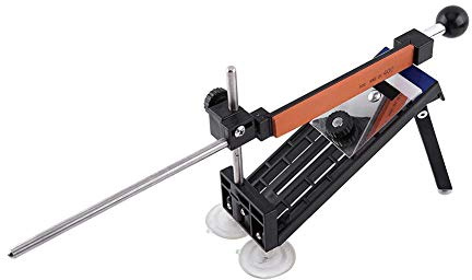 Knife Sharpening System Tool Kit, Fixed-Angle 4 Sharpener Silicon Carbide Stones for Professional Kitchen Use Packed in a Carry Bags
