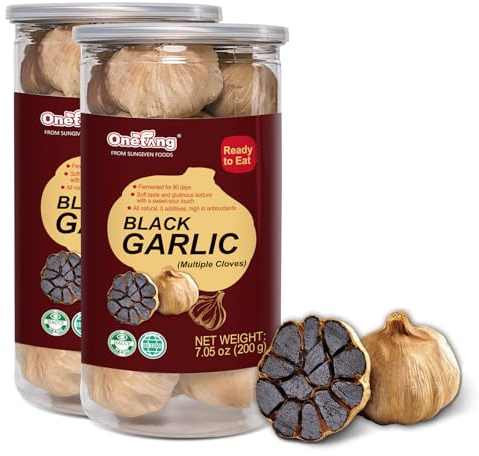 ONETANG Black Garlic 200g Pack of 2 Natural Fermented 90 Days Ready to Eat Salad High in Antioxidants 400g