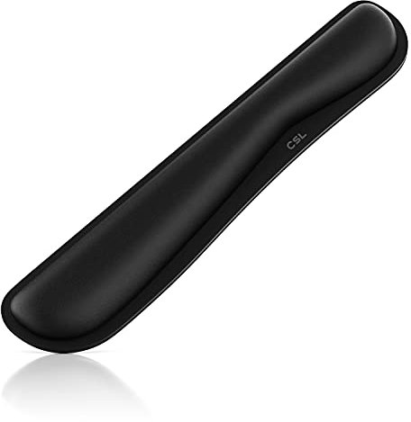 CSL - Handgelenkauflage Tastatur Keyboard - Handballenauflage Handgelenkschoner - Maus und Tastatur - ergonomische Haltung - 43 cm - atmungsaktiv abwaschbar - für Computer Laptop Notebook - schwarz