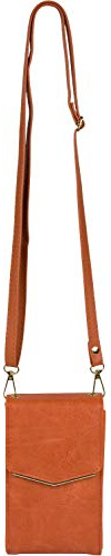 styleBREAKER Mini sac à bandoulière pour femmes, avec détails métalliques sur la couverture, poche pour téléphone portable, sac à bandoulière, sac à main 02012353, couleur:Orange