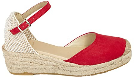 Alpargatas Cuña Cómoda Mujer Hechas en España - Sandalias Yute Natural | Plantilla Foam Acolchada, Cierre Hebilla y Tejido Técnico Transpirable - Zapatos Artesanales Cómodos para Verano y Caminar