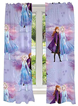 Franco Set di tende per finestre per cameretta dei bambini, 208,3 x 160 cm, Disney Frozen 2 (le stampe possono variare)