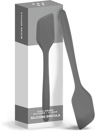 Misen Nonstick-Safe Silicone Spatula - Dishwasher Safe, Heat Resistant - Versatile Professional-Grade Kitchen Tool for Pancakes, Eggs, and Baking - Strong, Flexible, Durable Rubber Utensil - Gray
