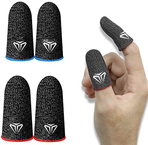 LONSVTTU 4 Pièces Phone Games Manchon de protection,gants anti-transpiration pour écran tactile pour les doigts et les pouces pour jeu à écran tactile PUBG,Manette de jeu pour téléphone portable