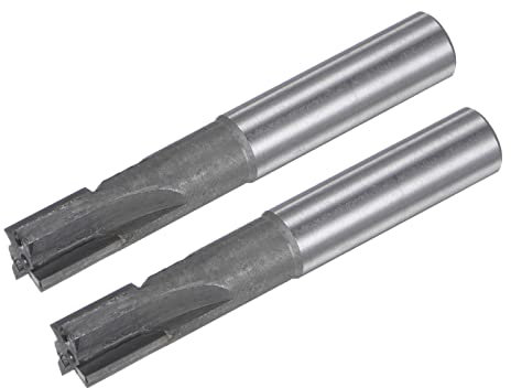 sourcing map Square Nose End Mill, 12mm Cutting Dia Tungsten Carbide Tip 3 Straight Flutes Milling Cutter with 12mm Straight Shank, 2pcs