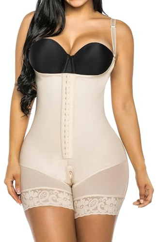 YIANNA Body Contenitivo Modellante Donna Pancia Piatta Snellente Intimo Pancera Contenitiva Guaina Shaper Invisibile Shapewear Bodysuit Corsetto Stringivita Beige S 7260
