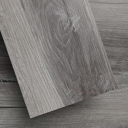 FLOREXP Vinylboden - Linoleumboden mit grauem Holz-Effekt,Bodenfliesen zum Abziehen und Aufkleben,Selbstklebender Boden,2.0mm 18 Stück Wasserdicht,für Büro (2.51m²,Grau)