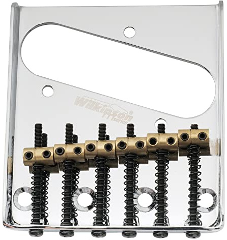 Wilkinson WOT02 54mm Vintage TL Steg Bridge 6 Messing Saitenreiter Chrom | für T Style E-Gitarre