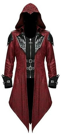 Medeltida Steampunk frack Halloween kostymer för män Renaissance Pirate Vampire Gothic Jackor Vintage Warlock Klänning 3XL