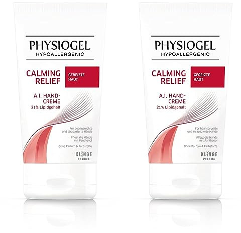 PHYSIOGEL Calming Relief A.I. Handcreme 50 ml – beruhigende Handcreme für rissige Hände – pflegt die Hände mit Panthenol und natürlichen Fetten (Packung mit 2)