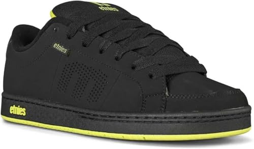 Etnies Kingpin – Stile Classico Heritage dello Skate con Look gonfiato di Tendenza, Cupsole Rinforzata, vestibilità Ammortizzata, Sneakers per Ogni Giorno - Black/Green/Black - 44