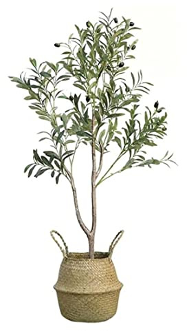Fausse Plante Interieur Arbre Artificiel Plante Artificielle en Pot Olivier Pièces Bionique Bonsaï Grand Faux Arbre Plante Artificielle Décoration Plante Artificielle (Color : D-120cm)