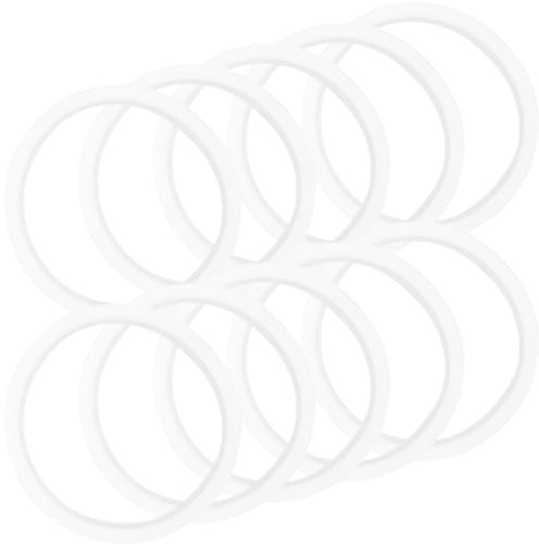 Cabilock 10Pièces Lot de Anneaux de Silicone Remplacement pour Couvercles Bocaux Joints Étanches Réutilisables pour Pots Verre Bouteilles et Conserve Anneaux Scellage Transparent Intérieur