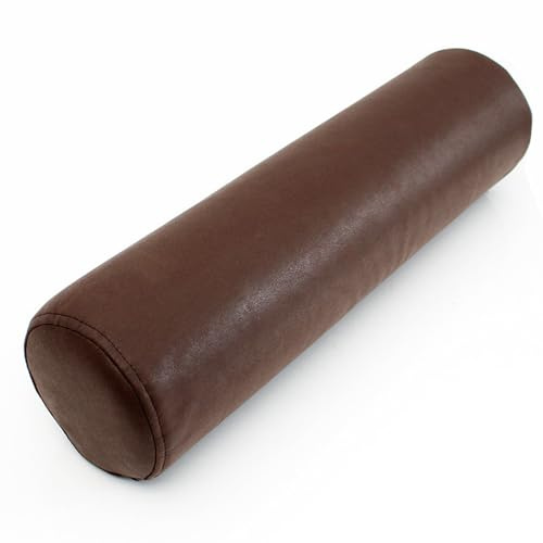 Miaogoo Praktisches, waschbares Nackenrolle mit abnehmbarem Bezug, Polyestergewebe, atmungsaktives Rollkissen, weiche Füllung, Nacken- und Rückenstützkissen (Braun, 15 x 50 cm)