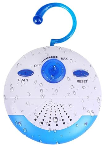 Radio de douche – Radio AM FM résistante aux éclaboussures, radio de poche FM, crochet 88-108 MHz FM étanche | Radio de douche Fm, haut-parleur et antenne intégrés, son stéréo fort, haut-parleur de sa