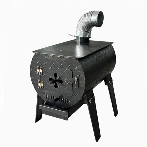 Stufe a Legna da Interno Stufa da Riscaldamento Rurale in Ferro Battuto Ispessito Stufa a Legna Multifunzionale per Interni per Cucinare, Riscaldare e Barbecue(60 * 45cm)