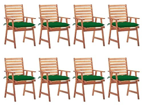 ShGaxin Garten-Essstühle 8 STK Gartenmöbel, Balkonstühle, Chair Outdoor, Balkonmöbel, Balkon Stuhl, Bistrostuhl, Garten Stühle, Armlehnenstuhl, mit Kissen Massivholz Akazie