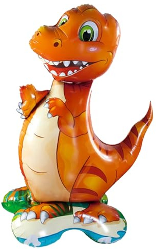 ParPix Stehend Folienballon Dino Luftballon XXL 150x95cm, T- Rex Ballon Dino Deko Kindergeburtstag, Dinosaurier Luftballon Tiere Gross,Dino Dschungel Deko,Dinosaurier Luftballons Geburtstagsdeko Party