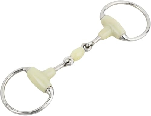 Equinate Mors à tête d'olive au goût de pomme - 18 mm - Double cassé - 11,5 cm - Mors anatomiquement respectueux de la bouche avec effet doux - Gravé au laser