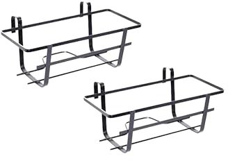 NOBILE LOVELYCARE 2 Balconiere in metallo 60cm colore Nero Fioriere da balcone in metallo verniciato supporto fiori e vasi da balcone balconiera da ringhiera balconetta in ferro