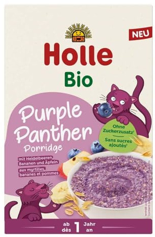 Holle Porridge bio Purple Panther avec myrtilles, bananes et pommes, 200 g (1)