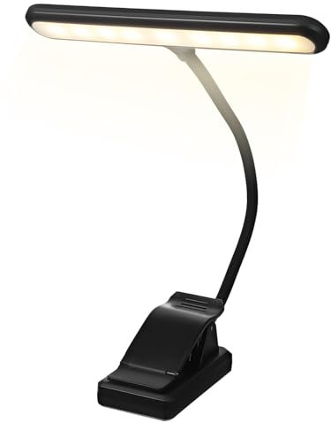 ibasenice Wiederaufladbare Piano Light Notenpultleuchte mit 27 LED 6 Helligkeitsstufen Leichtes Kunststoffdesign und Augenschutz für Lesen und Nachttisch