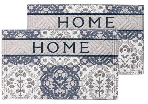 Astra Felpudo antideslizante para interior y exterior, 2 unidades, 45 x 75 cm | Esterilla antisuciedad resistente para la parte trasera de goma reciclada, antideslizante, resistente al agua
