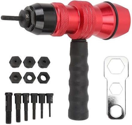 SIXRUN Adaptador de Tuercas Remachadoras para Taladro Inalámbrico de Remachado sin Esfuerzo, Kit de Herramientas Compacto y Ligero M3-M10 para Bicicletas, Coches, Barcos,