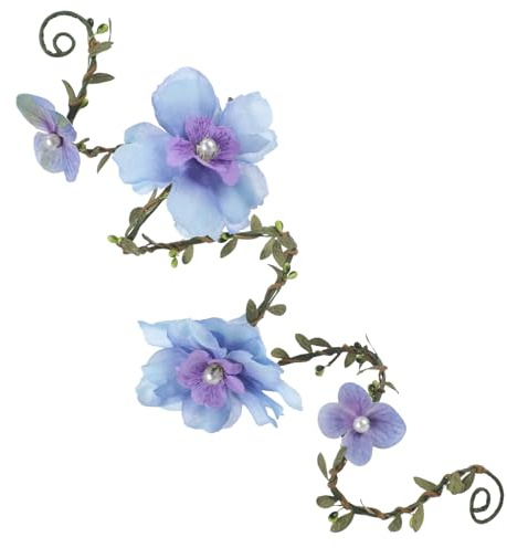 PartyforU Armwickel mit Blumenfee – Elfenarmwickel Zubehör mit blauer Blume für Damen, Cosplay, Renaissance