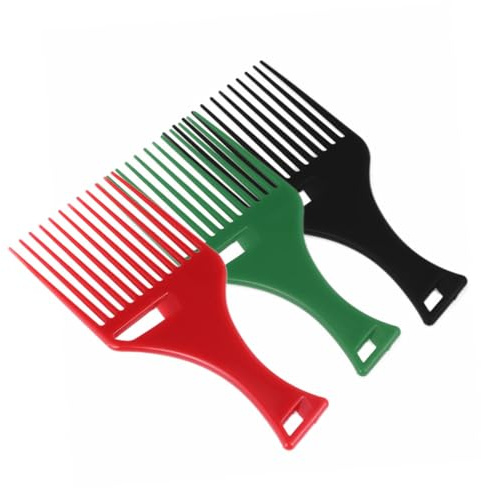 VICASKY 3 Stück Haarstyling Werkzeug aus Kunststoff mit Breiten 12 Zähnen Hitzebeständiger Afro Gabelkamm für Dickes und Lockiges Haar Beim Selbstgemacht Hair Styling
