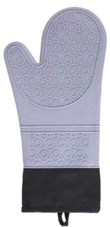 XHZMDWOU Guanti Barbecue Grigliare 1 Paio di Guanti Resistenti al Calore in Silicone da Cucina for Barbecue, Forno A Microonde E Cottura al Forno Guanti da Forno Professional(G-OY Pattern)
