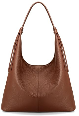 befen Borse Hobo Morbide in Vera Pelle per Donna, Shoppers e Borse a Tracolla in Pelle Pieno Fiore con Nastro con Nappine