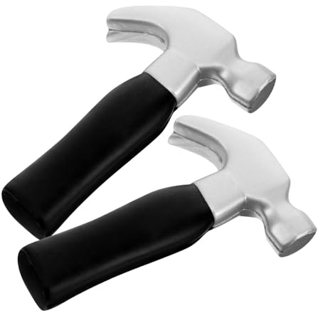 LALADEFIEE 2 Stück Teiliges Sicherer Gummihammer mit Glatter Oberfläche Fördert Hand Auge koordination und Greiffähigkeit Geeignet als Party Requisite und Lernspielzeug für Kleinkinder