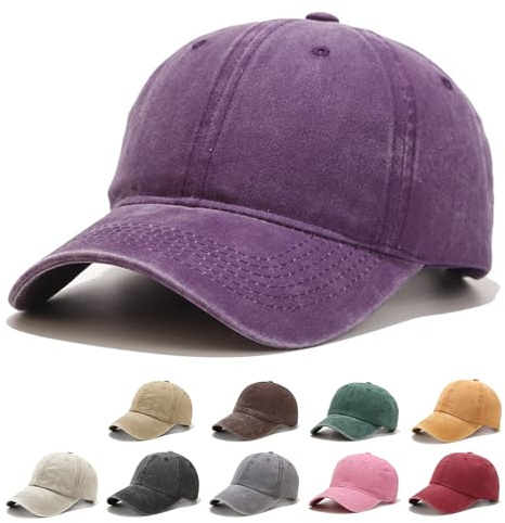 Fuantuda Cappello da Baseball, Berretto da Baseball Unisex, Regolabile Berretto da Baseballs in 100% Cotone, Cappello Visiera Donna, per Sport All'aperto, Adatta a Uomini e Donne