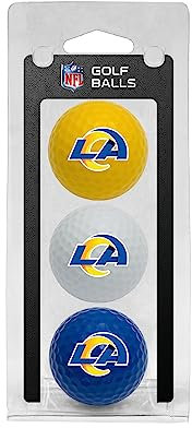 Team Golf NFL Los Angeles Rams 3 Golf Ball Pack Regulation Size Golf Balls, 3 Pack, Full Color Durable Team Imprint