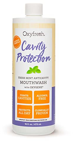 Oxyfresh Cavity Protection Fluoride Mouthwash – Anticavity Mouthwash for Sensitive Teeth, Non - Staining, Alcohol Free, Lasting Fresh Breath - 16 fl Oz