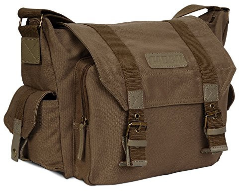 CADeN Kameratasche Spiegelreflex Kamera Schultertasche Kamera Foto Tasche Umhängetasche Fototasche für SLR DSLR Spiegelreflexkameras Sony Nikon Canon (Braun)