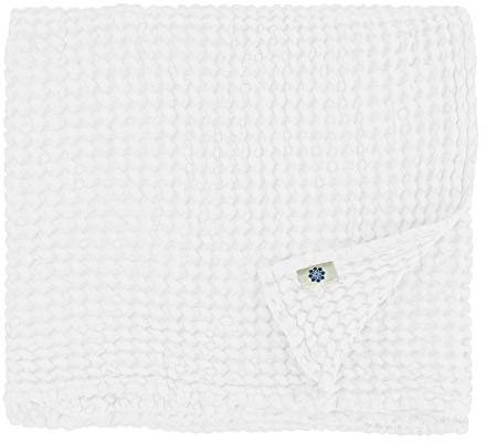 Linen & Cotton Luxus Waffel Tuch Saunatuch Strandtuch Badetücher/Duschtücher/Gästetucher ALVA, 48% Leinen, 52% Baumwolle - 110 x 150cm (Weiß/Weiss)