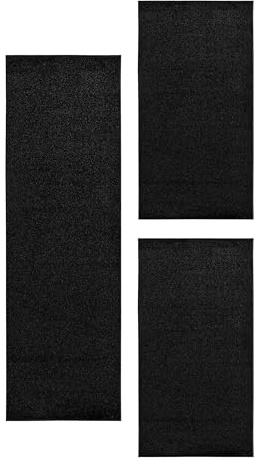 HomebyHome Bettumrandung Schlafzimmer 3 teilig Teppich Anthrazit - Waschbarer Bettumrandung Teppich Läufer Set Extra Flauschig Bettvorleger Schlafzimmer Bettset:2 St. 80x150 cm | 1 St. 80x250 cm