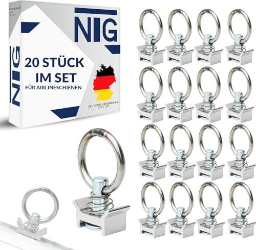 20x Single Endbeschlag Fitting für Airlineschiene Zurrschiene Flugöse