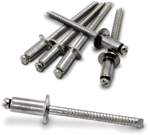 PROTECH 20 Stück Blindnieten 4,8x8 mit Flachkopf DIN 7337 V2A rostfreier Edelstahl A2 Popnieten Nieten Blindniet ISO 15983