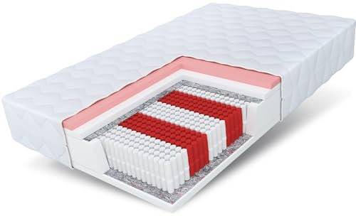 FDM ATINA Memory Foam Taschenfederkernmatratze 180 x 200 cm Atmungsaktive 7-Zonen Matratze Allergiker 19 cm Höhe H3/H4 Mittelhart/Hart (60-120 kg) Bezug Waschbar